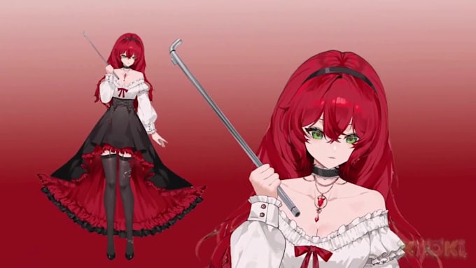 draw and rig live2d model, anime vtuber model, 2d vtuber model, vtuber rigging