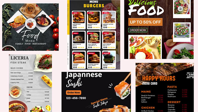 do make digital menu, restaurant menu, food menu etc 24 hours