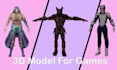 do character design and 3d modeling, 3d game assets for game and animation