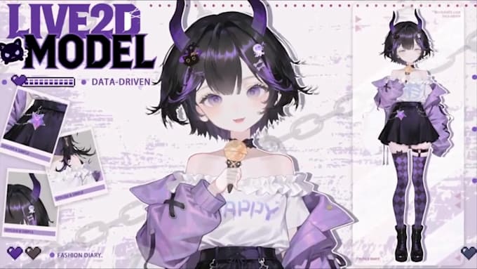 design and rig live2d model live 2d vtuber model 2d vtuber model vtuber model