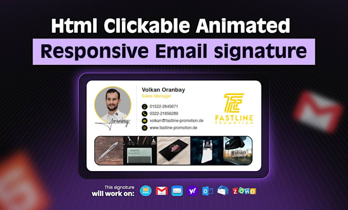design a professional HTML clickable email signature for business branding