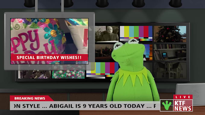 make a personalized kermit the frog birthday video