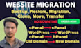 transfer, migrate, clone wordpress website to new domain or host