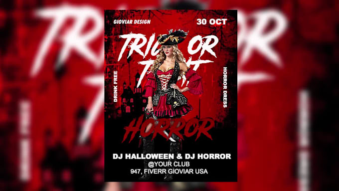 design halloween event flyer within 24h