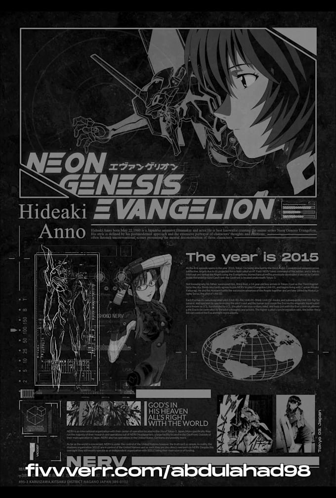 design creative anime poster cover