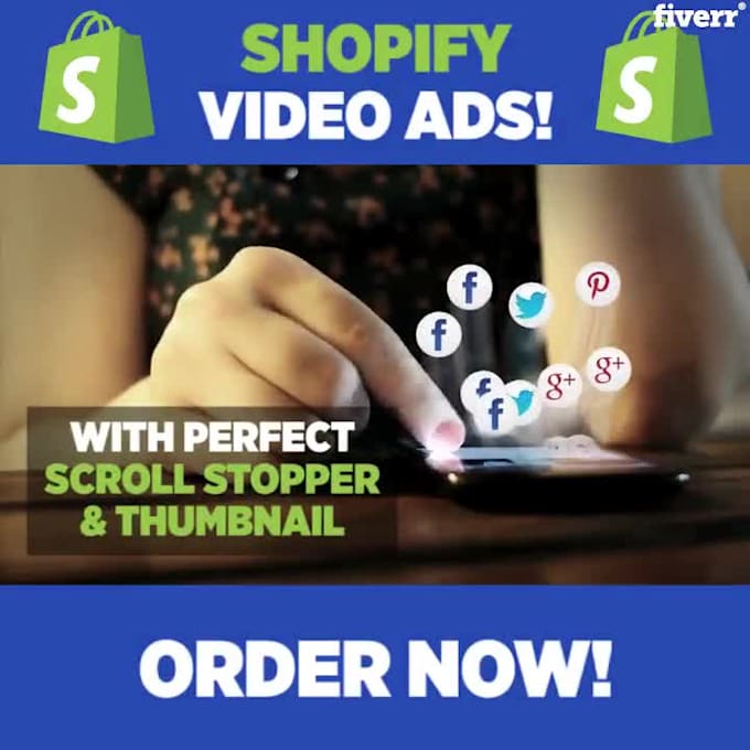 create facebook video ads, tiktok ads, shopify video ads
