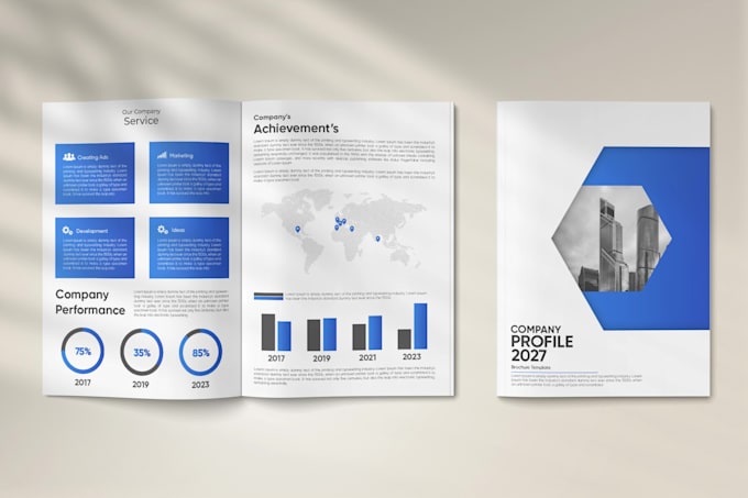 design corporate and real estate brochures bifold, trifold zfold