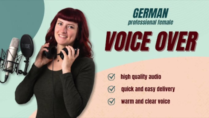 record a german female voice over for commercials and ads