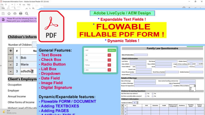 Create expandable, flowable pdf form with expandable table by Jneupane ...