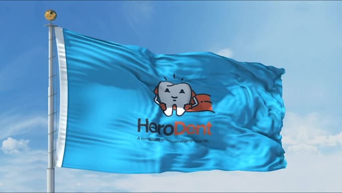 animate 3d waving flag with your logo or text