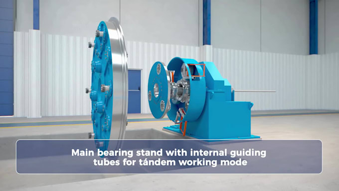 create 3d industrial animation 3d wire stranding machine and cable manufacturing