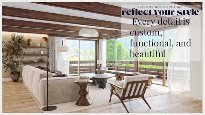 create a complete interior design with realistic 3d renders
