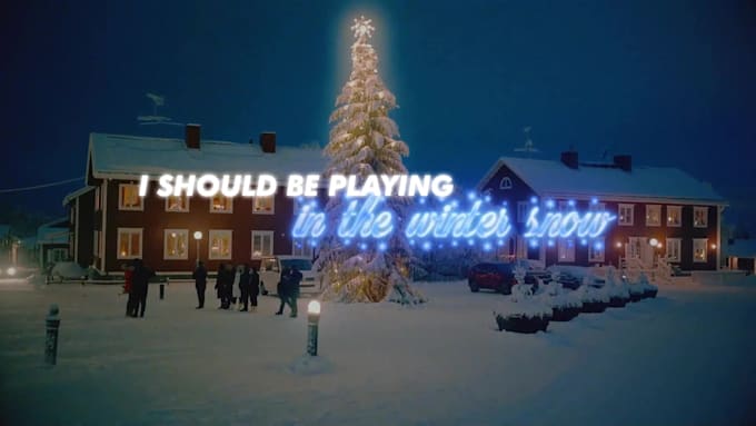produce a christmas lyric video or music video