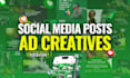 do social media post design, facebook ad creative , canva templates