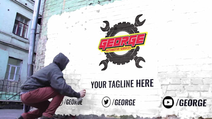 Review! I will spray paint your logo, image or nft on a graffiti wall 4k animated intro video  for $10