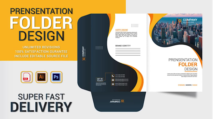 design professional and modern presentation folder
