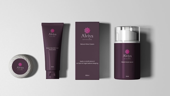 create modren skincare label and cosmetic packaging