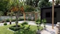 design  landscape, backyard, frontyard, garden, patio, and 3d rendering