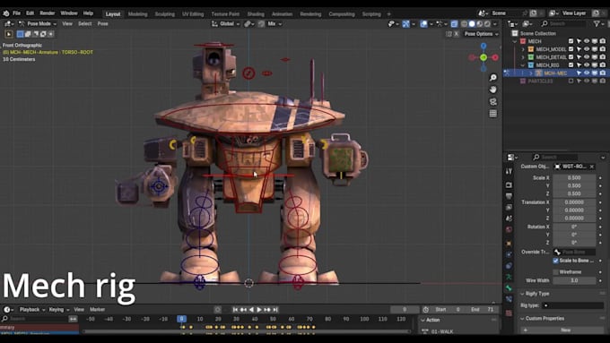 rig your 3d weapon, robotic characters and machine mechanism