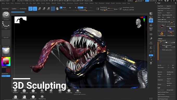 sculpt 3d models,3d characters with texturing and rendering