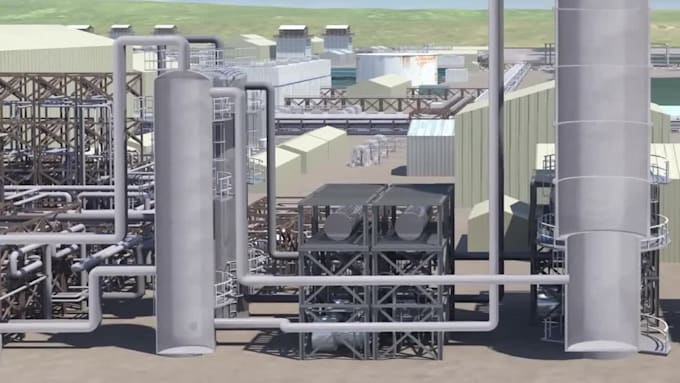 create 3d carbon capture green tech and industrial animation