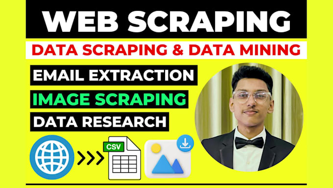 be website data scraper, image web scraping and data mining