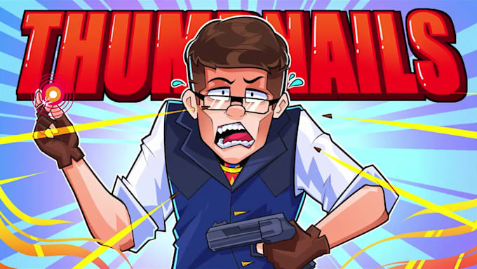draw unique cartoon youtube thumbnails for you