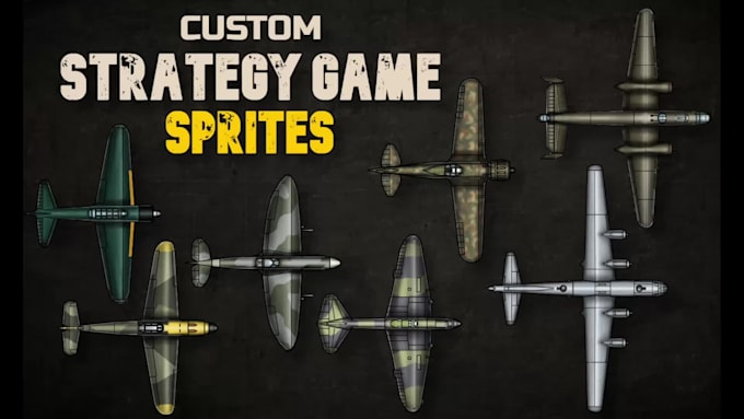 draw custom military 2d game assets and top down war sprites