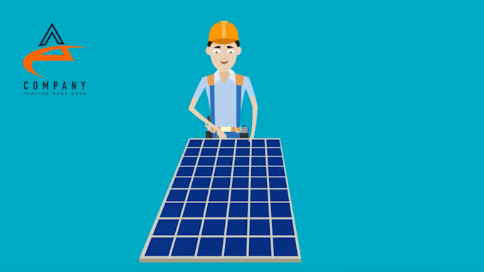 make solar power panel install and repair 2d animated video