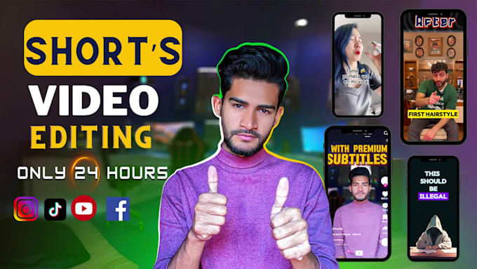 edit tiktok, reels,shorts,caption, short form video editing