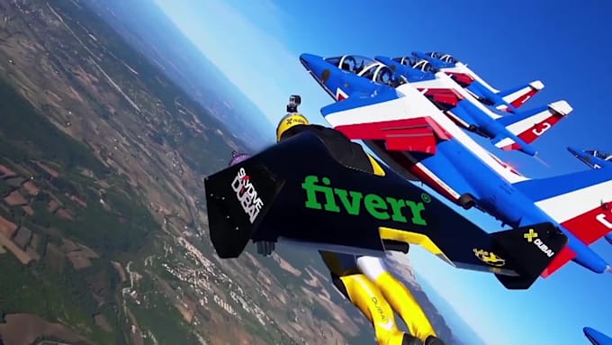 promote your logo and website in flying jet skydive video