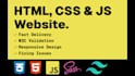 develop a responsive website with HTML CSS and javascript