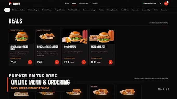build a website with online ordering, payments and delivery