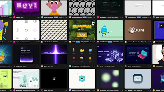 create lottie, rive, web animation