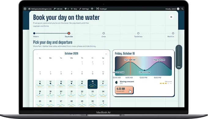 build a tour booking website for kayak, bike, hiking and adventure tours