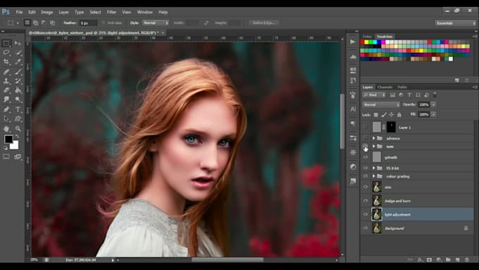 do professional outdoor portrait retouching