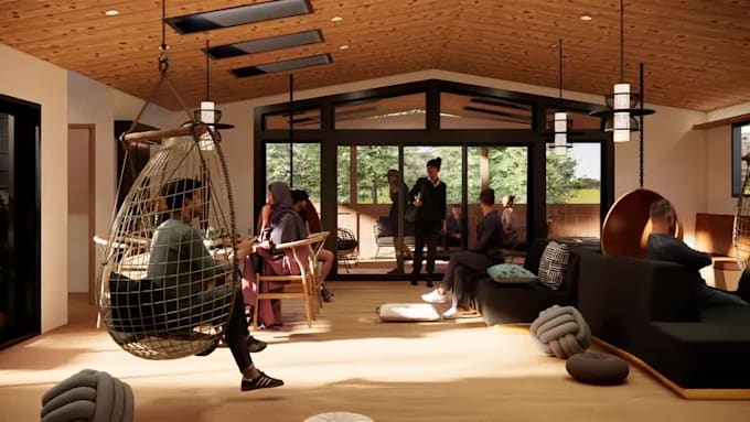 do 5 high quality realistic renderings for 1 space or scene
