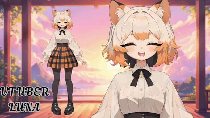 draw and rig live2d vtuber model live 2d vtuber commission vtuber model