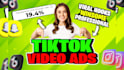 create tik tok video ads, tiktok ads for your dropshipping products