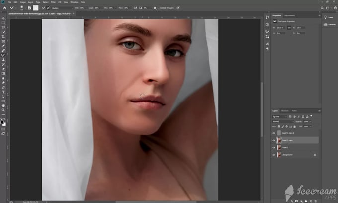 do face retouching,portrait headshot photo editing, beauty retouch