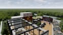create 3d exterior rendering of house, commercial, warehouse