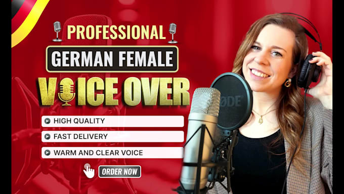 record a female german voice over in 24h