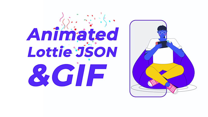 Create animated gif or lottie json svg animation for web and mobile app ...