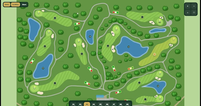 create an interactive golf course map with shot tracer for your website