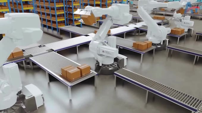 create robotic warehouse automation amr automated storage system animation video