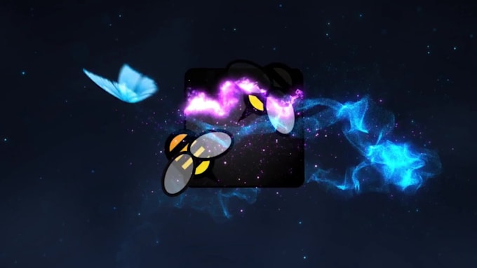 create you this particle and butterfly logo reveal  animation