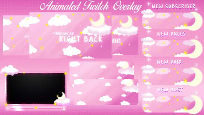 create animated twitch overlay and logo for your stream