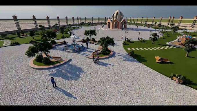 3d architectural visualization, elevation, landscape, intro