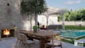 design front yards, backyards, swimming pool and landscape