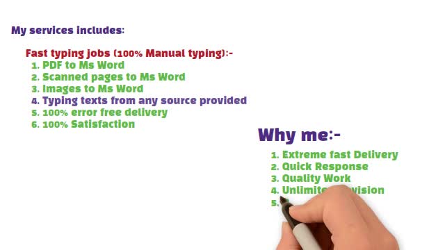 be your typist for fast typing job,within 24 hours